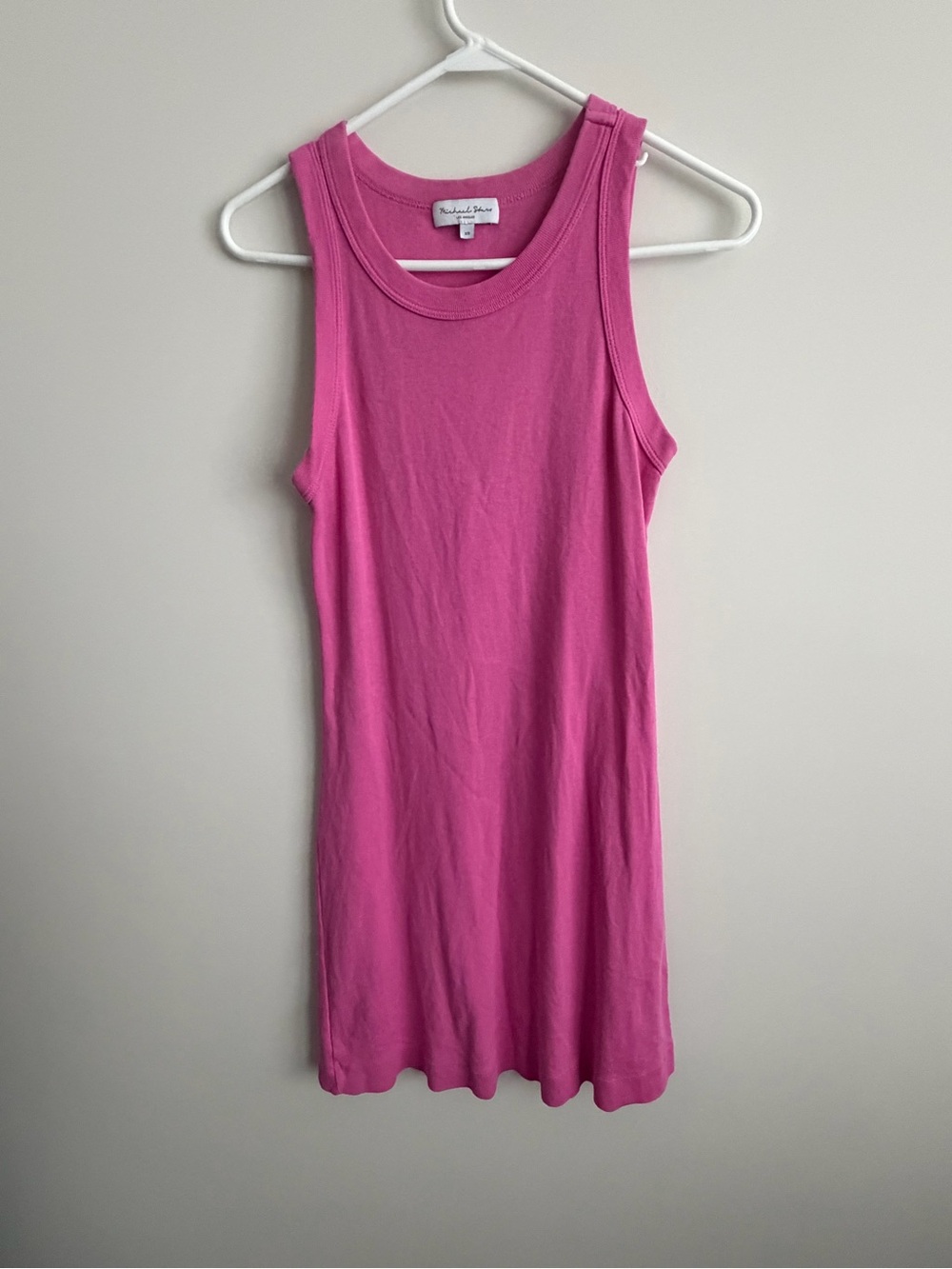 Michael Stars Pink Ribbed T-shirt Dress XS  Soft Stretch USA Made